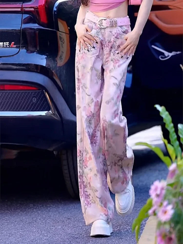 2025 spring and summer heavy-duty high-end trendy straight leg pants women pink printed design sense high waist jeans
2025 spring and summer heavy-duty high-end trendy straight leg pants women pink printed design sense high waist jeans