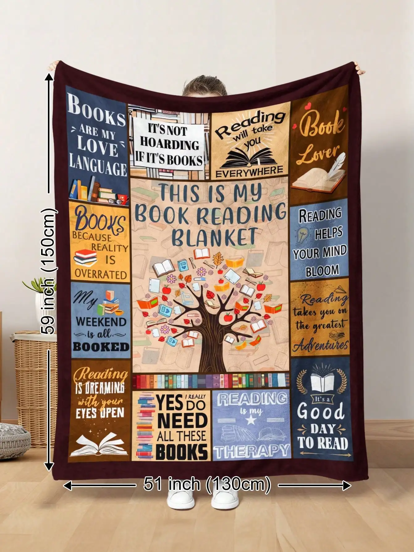 1pc Soft & Warm Plush Throw Blanket Featuring Book Shelf, Tree & "Today Is A Good Day To Read" Square Print, Suitable For School Dorm, Living Room, Sofa, Lounge Chair, Bedroom, Travel, Camping, Great Gift Idea
1pc Soft & Warm Plush Throw Blanket Featuring Book Shelf, Tree & "Today Is A Good Day To Read" Square Print, Suitable For School Dorm, Living Room, Sofa, Lounge Chair, Bedroom, Travel, Camping, Great Gift Idea