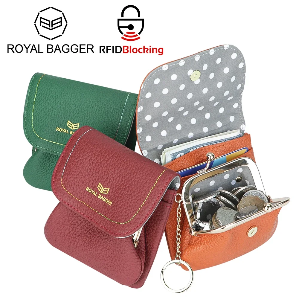 Royal Bagger Keychain Coin Purse for Women RFID Simple Credit Card Holder with Kiss Lock Genuine Leather Casual Storage Bag 2622
Royal Bagger Keychain Coin Purse for Women RFID Simple Credit Card Holder with Kiss Lock Genuine Leather Casual Storage Bag 2622