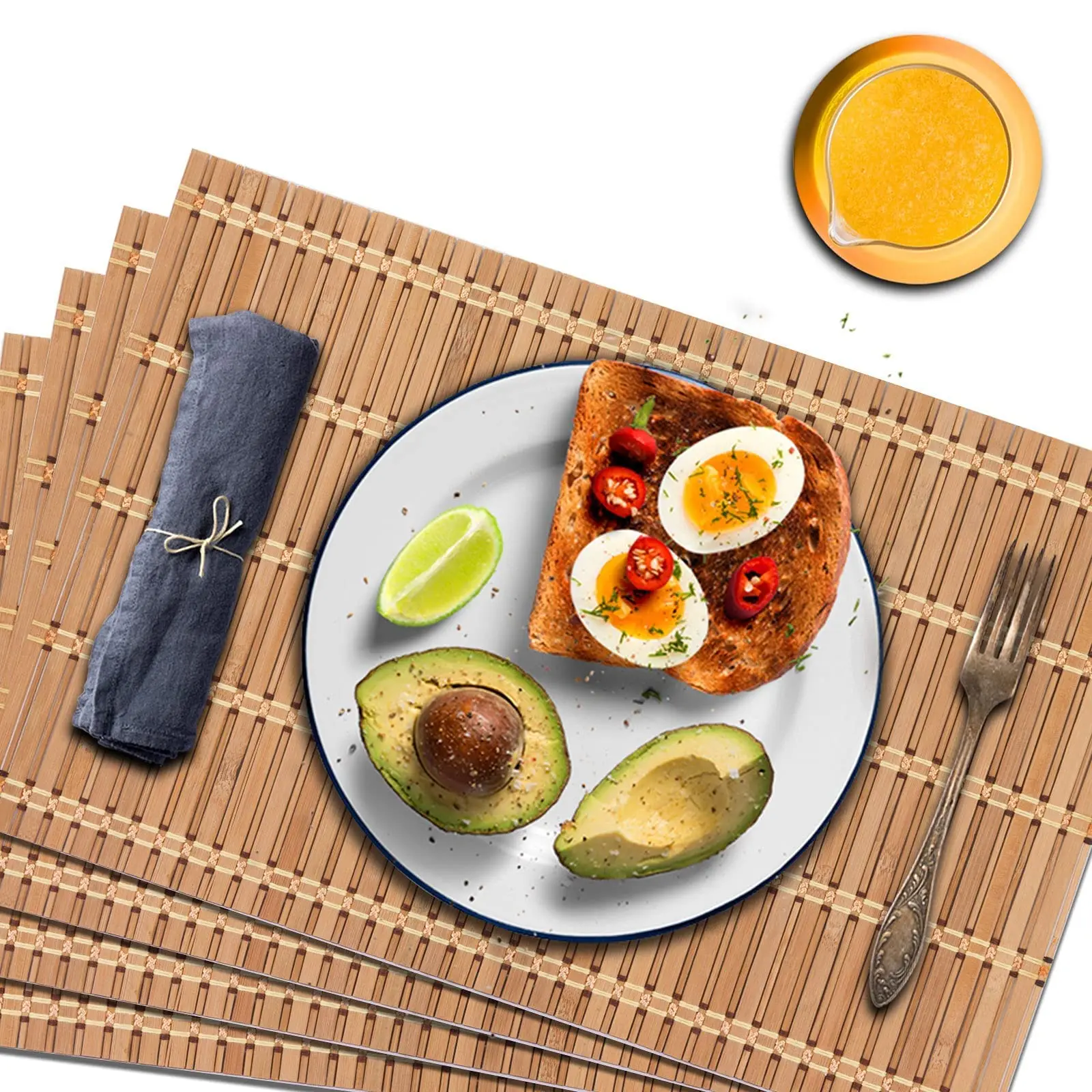 12x18 Inch Natural Bamboo Placemat 4 Pack Wooden Square Placemats, Suitable for Non-Slip and Resistant Bamboo Table Placemats
12x18 Inch Natural Bamboo Placemat 4 Pack Wooden Square Placemats, Suitable for Non-Slip and Resistant Bamboo Table Placemats
