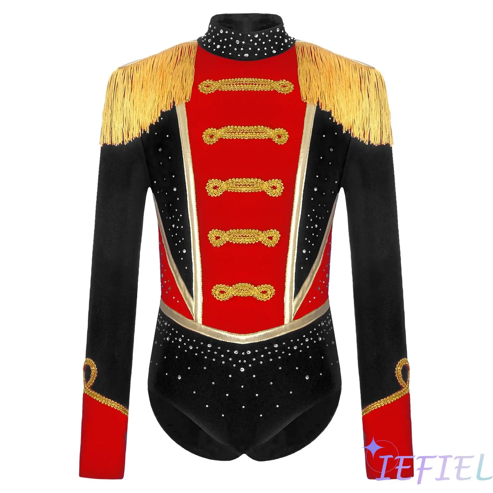Kids Girls Circus-Themed Costumes Bodysuit Shiny Rhinestones Long Sleeve Fringed Epaulets Contrast Color Leotard Fancy Dress Up
Kids Girls Circus-Themed Costumes Bodysuit Shiny Rhinestones Long Sleeve Fringed Epaulets Contrast Color Leotard Fancy Dress Up