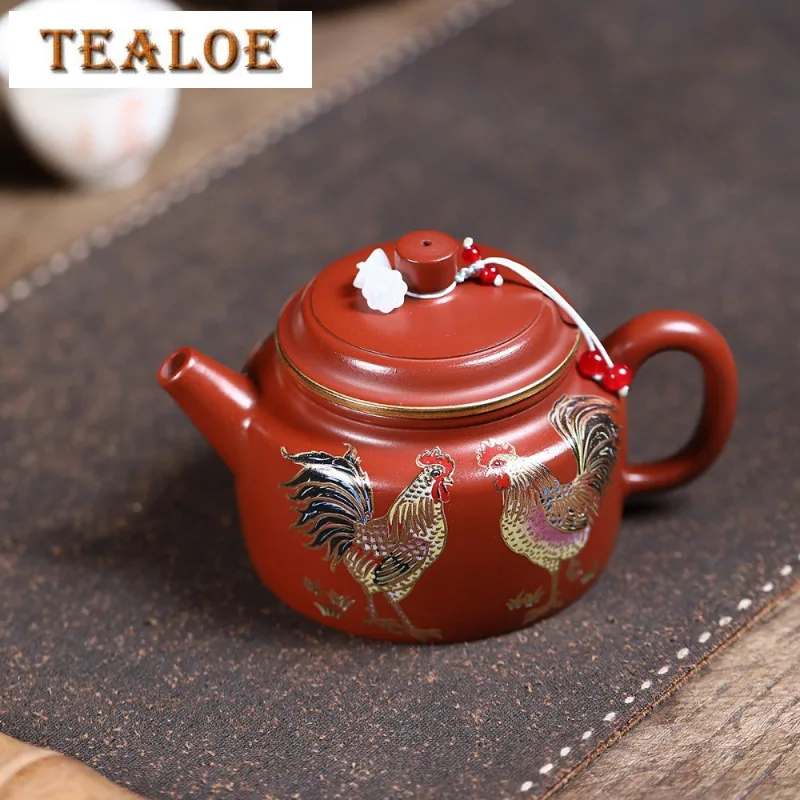 250ml Elegant Yixing Purple Clay Teapots Handmade Golden Pheasant De Zhong Pot Raw Ore Zhu Mud Kettle Chinese Zisha Tea Set Gift
250ml Elegant Yixing Purple Clay Teapots Handmade Golden Pheasant De Zhong Pot Raw Ore Zhu Mud Kettle Chinese Zisha Tea Set Gift