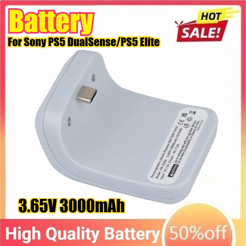 3.65V 3000mAh Battery Pack for Sony PS5 DualSense/PS5 Elite Wireless Gamepad Gaming Accessories External Battery Pack
3.65V 3000mAh Battery Pack for Sony PS5 DualSense/PS5 Elite Wireless Gamepad Gaming Accessories External Battery Pack