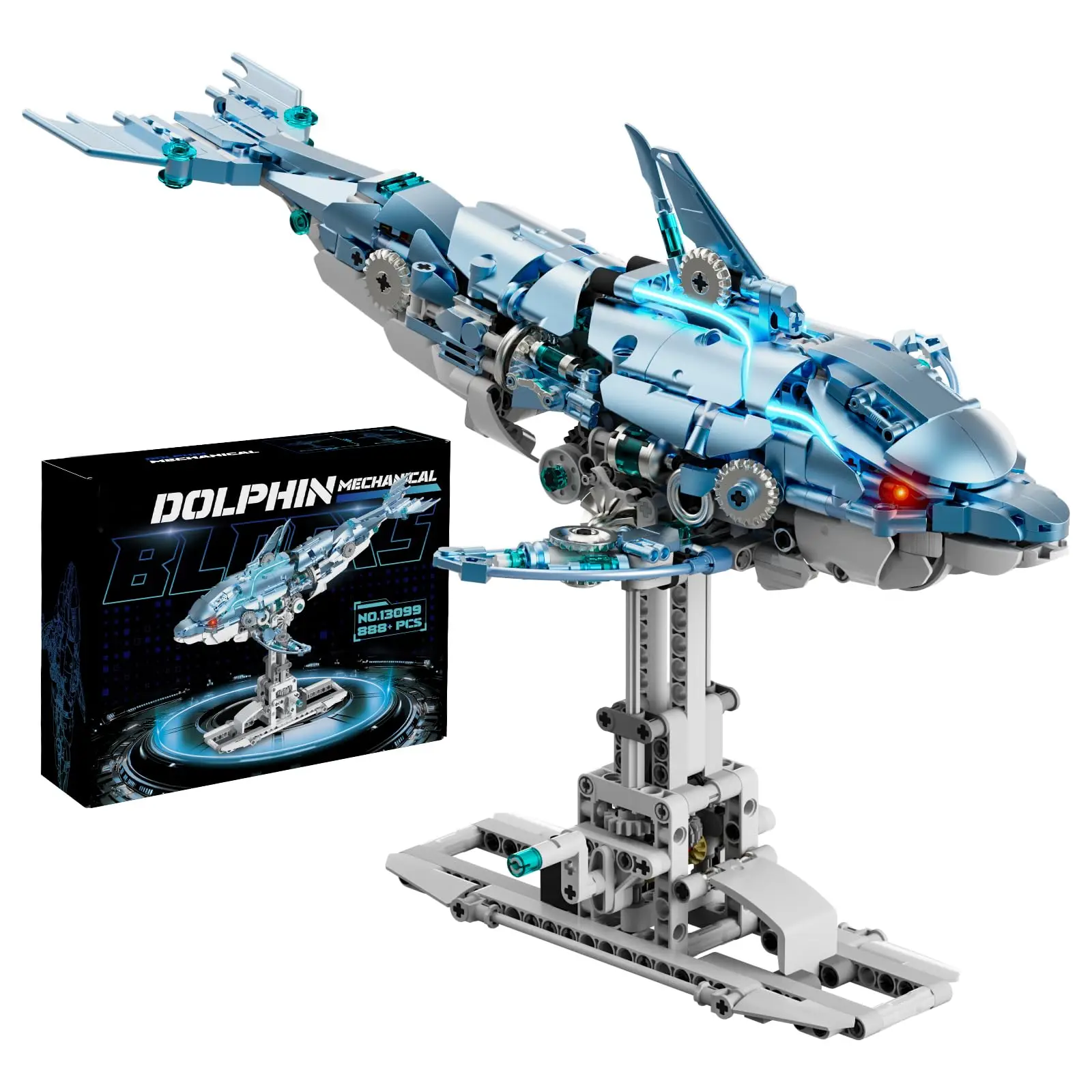 Mechanical Blue Dolphin Building Block Set Futuristic Marine Animal Model Precision Gear Design Perfect for Display and Play
Mechanical Blue Dolphin Building Block Set Futuristic Marine Animal Model Precision Gear Design Perfect for Display and Play