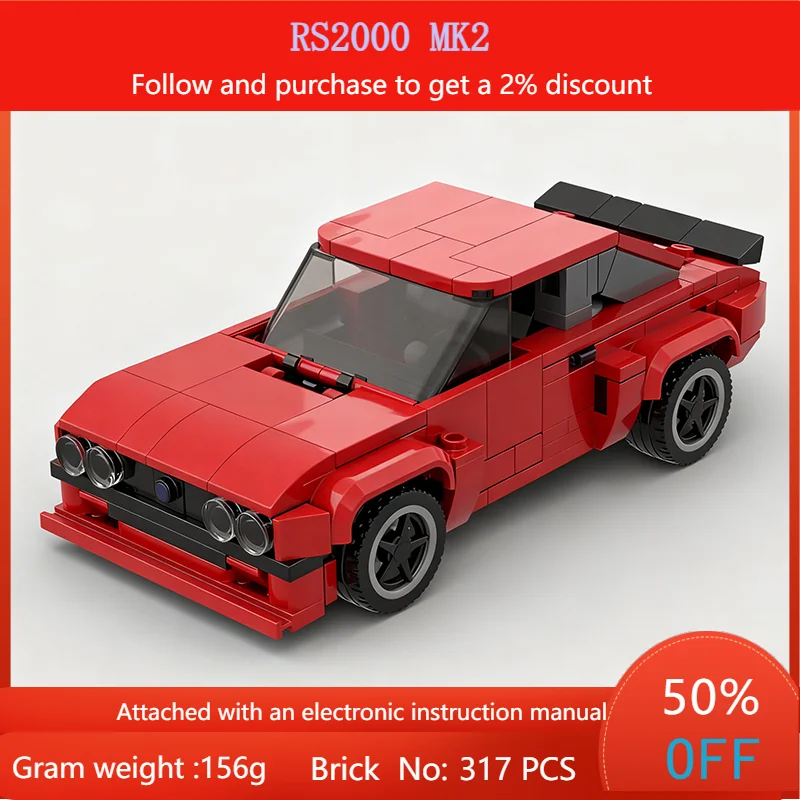317 Parts Building Block Model Car MOC RS2000 MK2 Creative Christmas Gift For Boys Adults Children
317 Parts Building Block Model Car MOC RS2000 MK2 Creative Christmas Gift For Boys Adults Children
