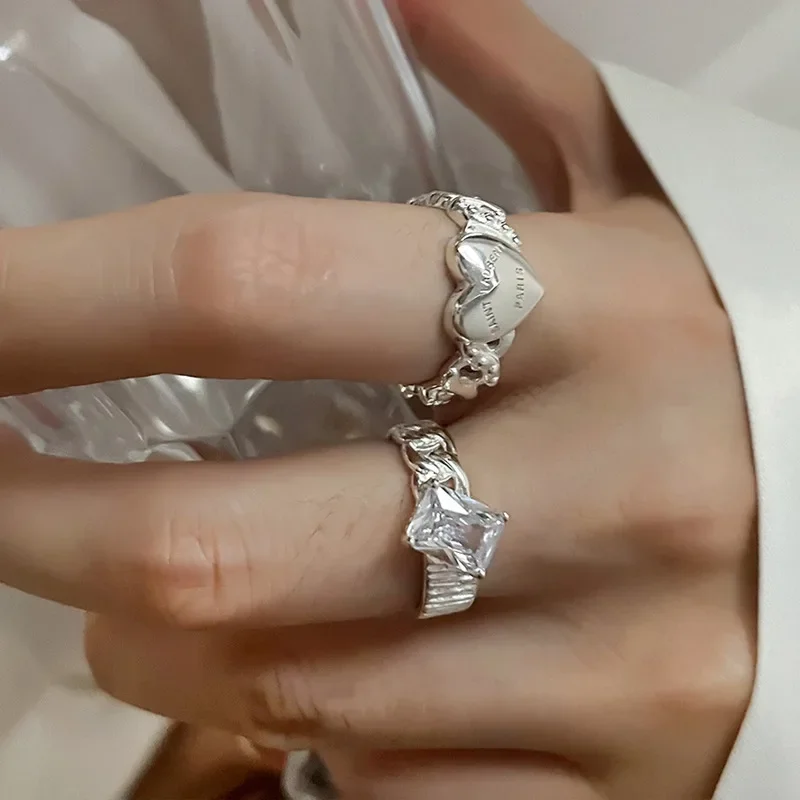 925 Sterling Silver Fashion Love Hraet Opening Rings for Women Girls Square Zircon Index Finger Ring Trendy Jewelry Wholesale
925 Sterling Silver Fashion Love Hraet Opening Rings for Women Girls Square Zircon Index Finger Ring Trendy Jewelry Wholesale