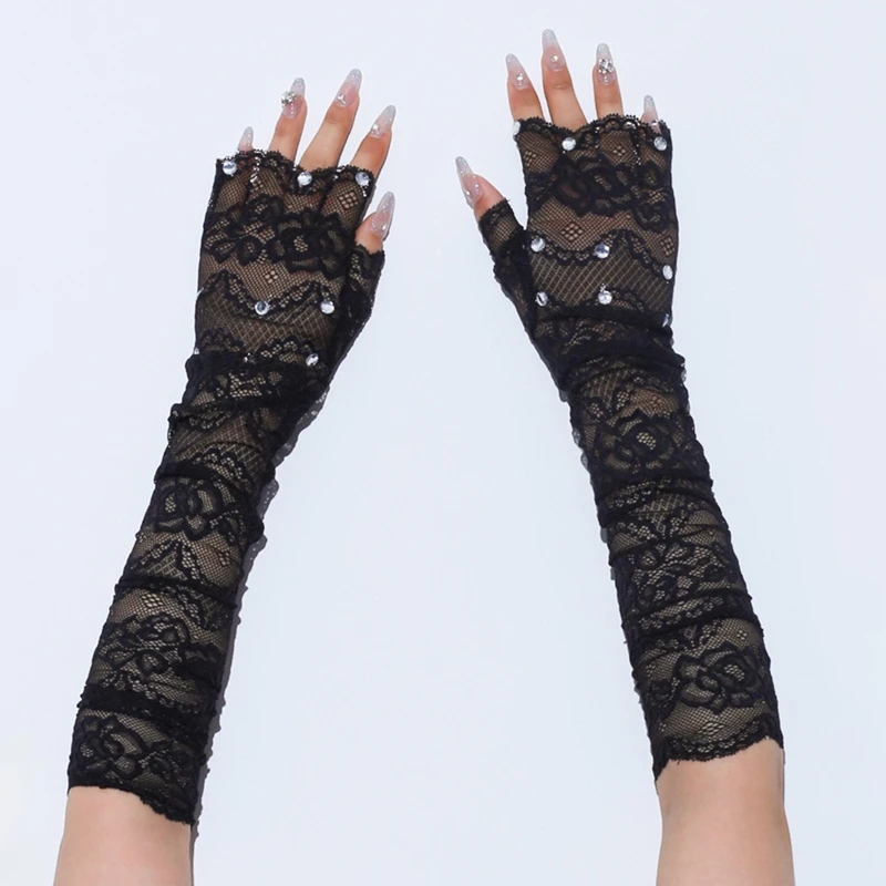 Nail Pictures Background Sexy Black Long Rhinestone Decorate Arm Sleeves Spicy Girl Elbow Elastic Gloves Studio Photography
Nail Pictures Background Sexy Black Long Rhinestone Decorate Arm Sleeves Spicy Girl Elbow Elastic Gloves Studio Photography
