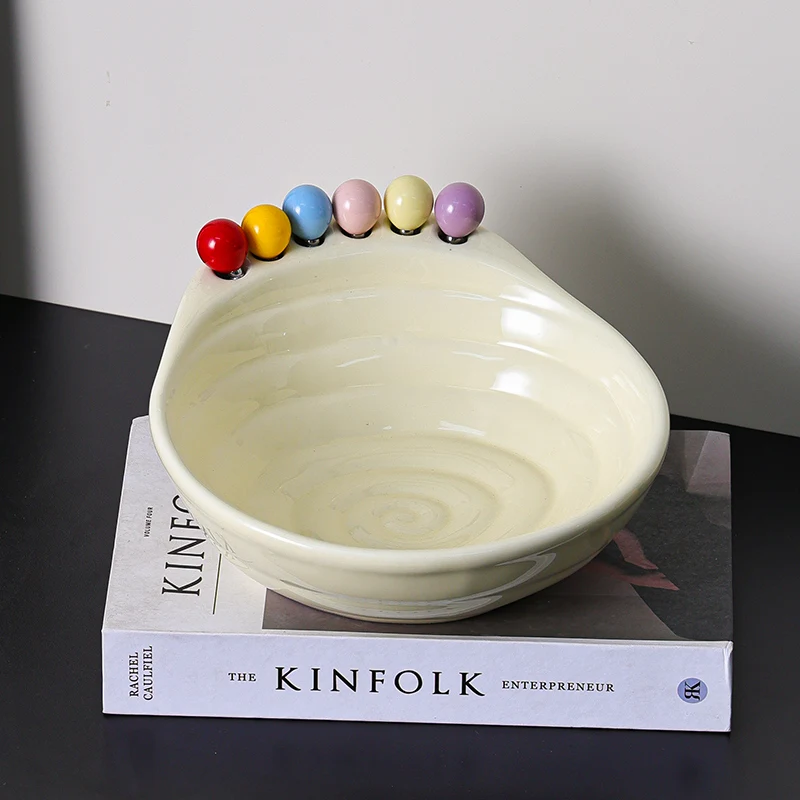 Decorative Ceramic Fruit Bowl Dining Table Centerpiece Snack Plate Home Storage High Aesthetic Value Dopamine Fork Living Room
Decorative Ceramic Fruit Bowl Dining Table Centerpiece Snack Plate Home Storage High Aesthetic Value Dopamine Fork Living Room
