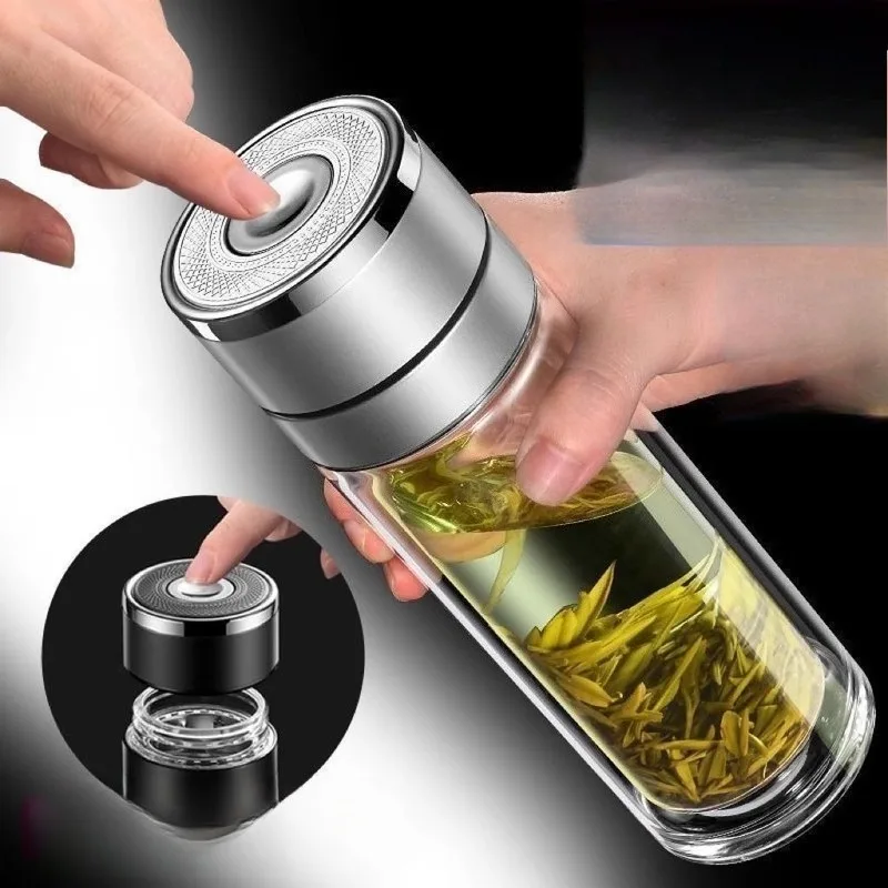 One-click open lid car double-layer glass men's office thermal insulation water cup teacup quick open tea separation cup
One-click open lid car double-layer glass men's office thermal insulation water cup teacup quick open tea separation cup