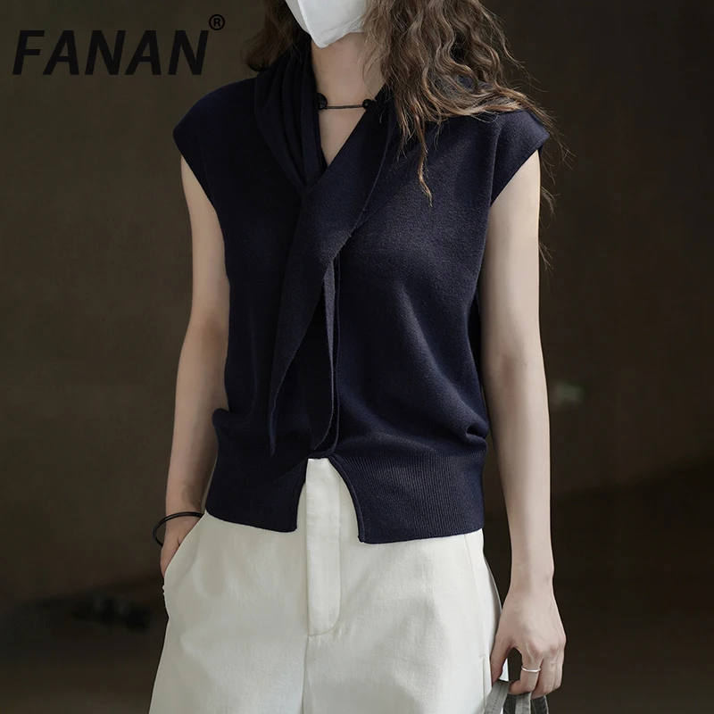 FANAN Irregular Design Knitting Vest For Women V Neck Sleeveless Office Lady Fit Tanks Fashion Tops Female 2025 Autumn New
FANAN Irregular Design Knitting Vest For Women V Neck Sleeveless Office Lady Fit Tanks Fashion Tops Female 2025 Autumn New