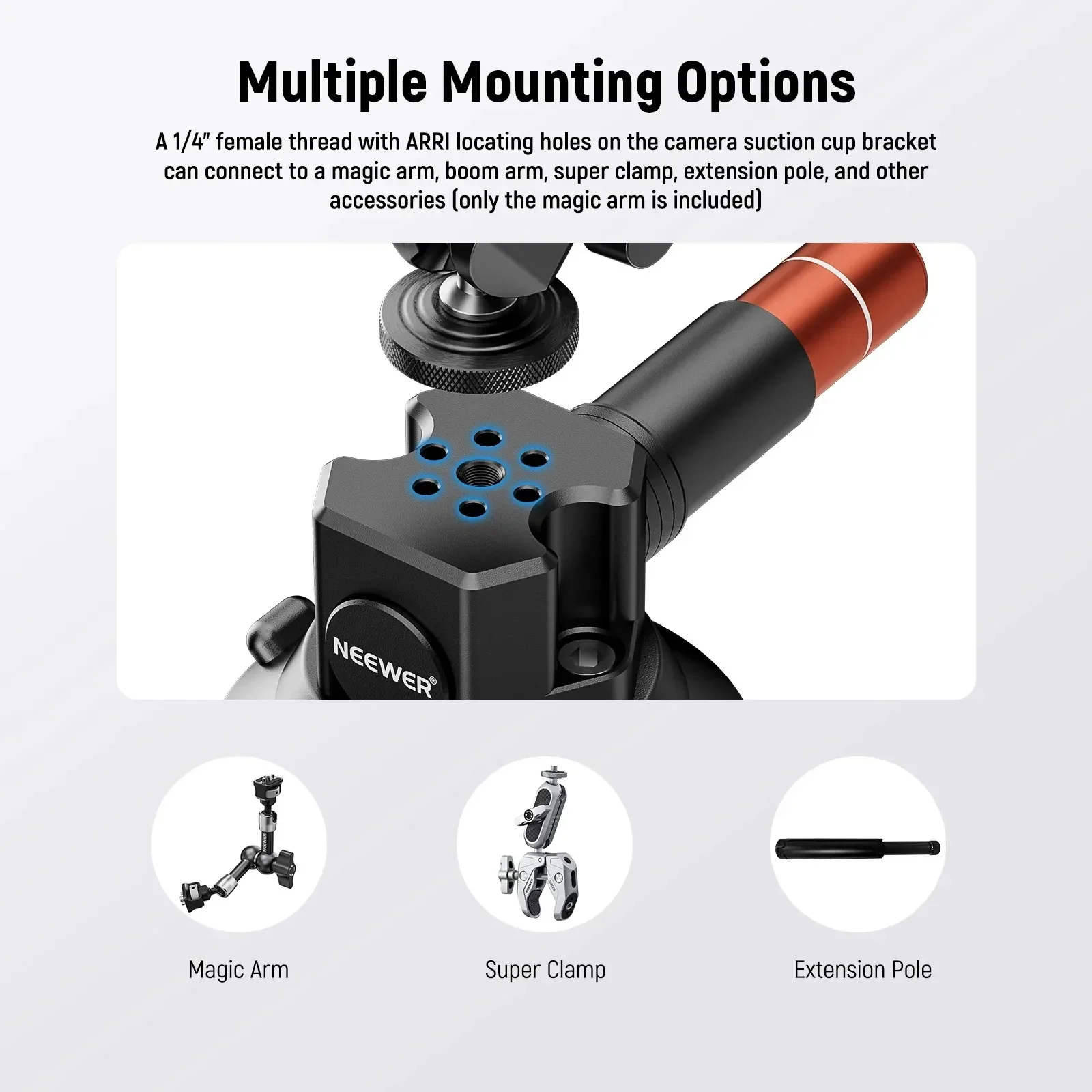 Camera Suction Cup Gimbal Stand with Ball Head Magic Arm for Cameras Action Camera Phone Car Windshield Dash Mount
Camera Suction Cup Gimbal Stand with Ball Head Magic Arm for Cameras Action Camera Phone Car Windshield Dash Mount