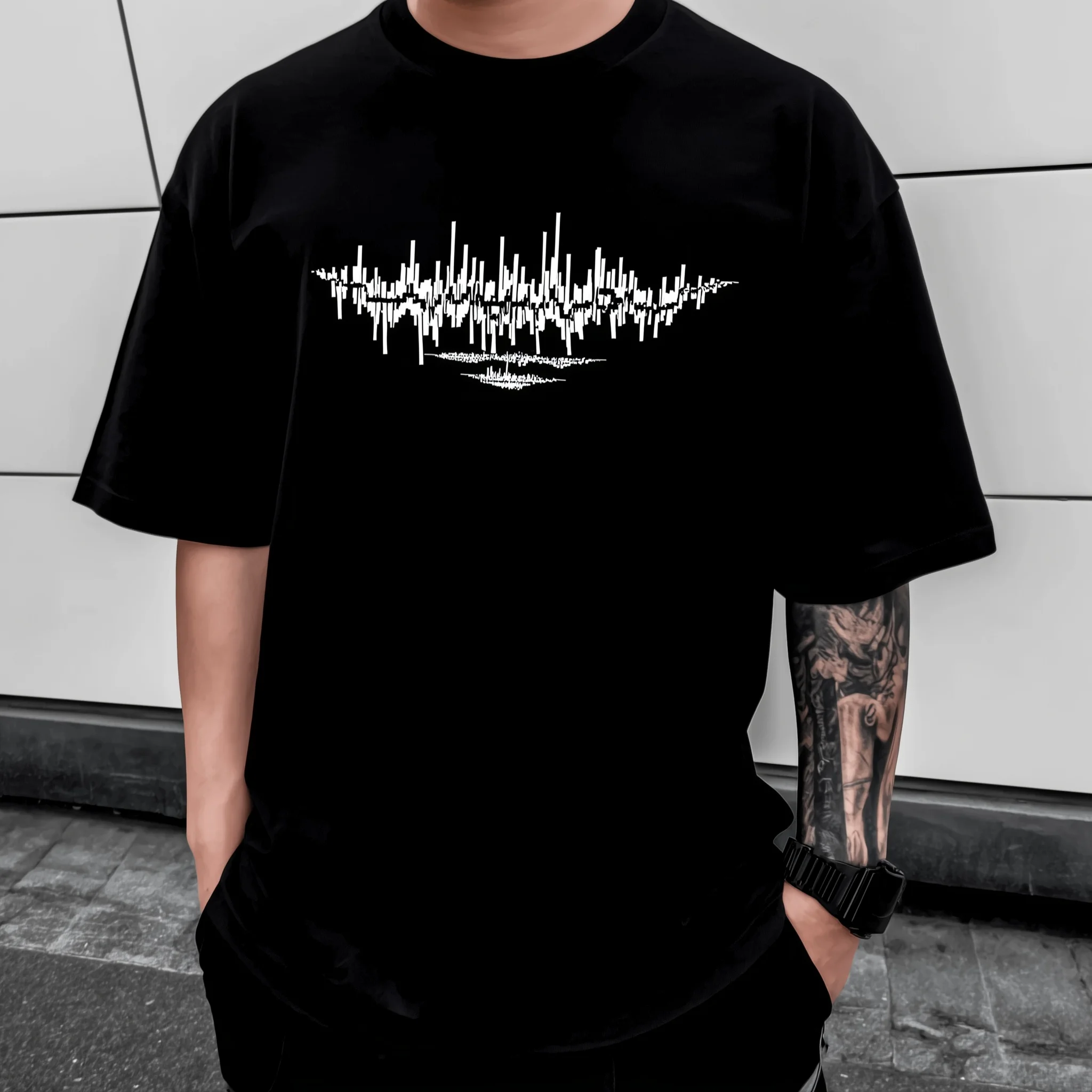 Мужская повседневная футболка Teevo Black City Skyline с графическим принтом для повседневного ношения
Мужская повседневная футболка Teevo Black City Skyline с графическим принтом для повседневного ношения