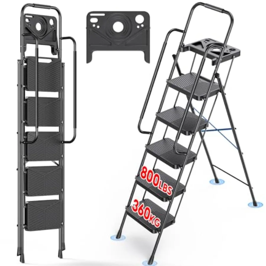 【Spot goods】Step Ladder 5 Step Folding with Handrails 800 LBS Capacity Portable Safety Ladder for Home Kitchen Office Outdoor U
【Spot goods】Step Ladder 5 Step Folding with Handrails 800 LBS Capacity Portable Safety Ladder for Home Kitchen Office Outdoor U