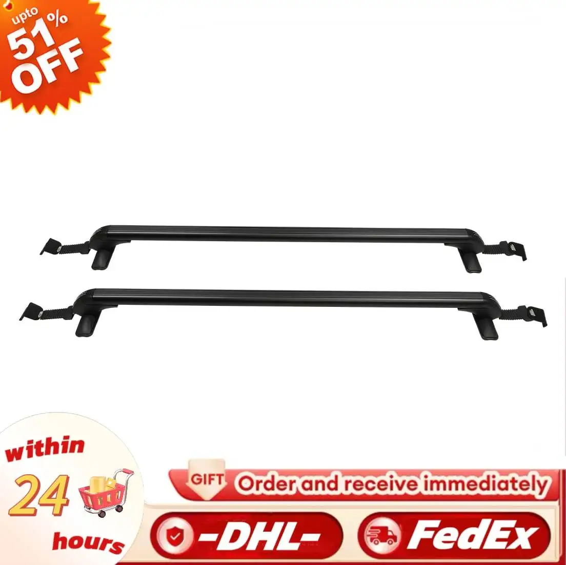 2pcs 1005cm Car Top Roof Rack Aluminum Luggage Cross Bar Carrier with Lock for 4 or 5 Door Cars 165.34lbs Black
2pcs 1005cm Car Top Roof Rack Aluminum Luggage Cross Bar Carrier with Lock for 4 or 5 Door Cars 165.34lbs Black