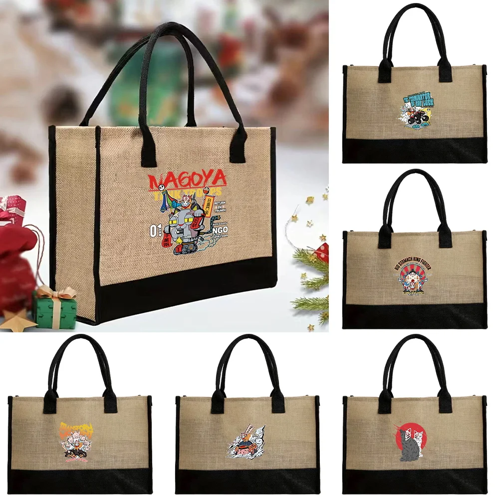Handbag Vintage Jute Bags Large Capacity Storage Bag Portable Commuting Bags Mask Pattern Simplicity Canvas Organizers Bag
Handbag Vintage Jute Bags Large Capacity Storage Bag Portable Commuting Bags Mask Pattern Simplicity Canvas Organizers Bag