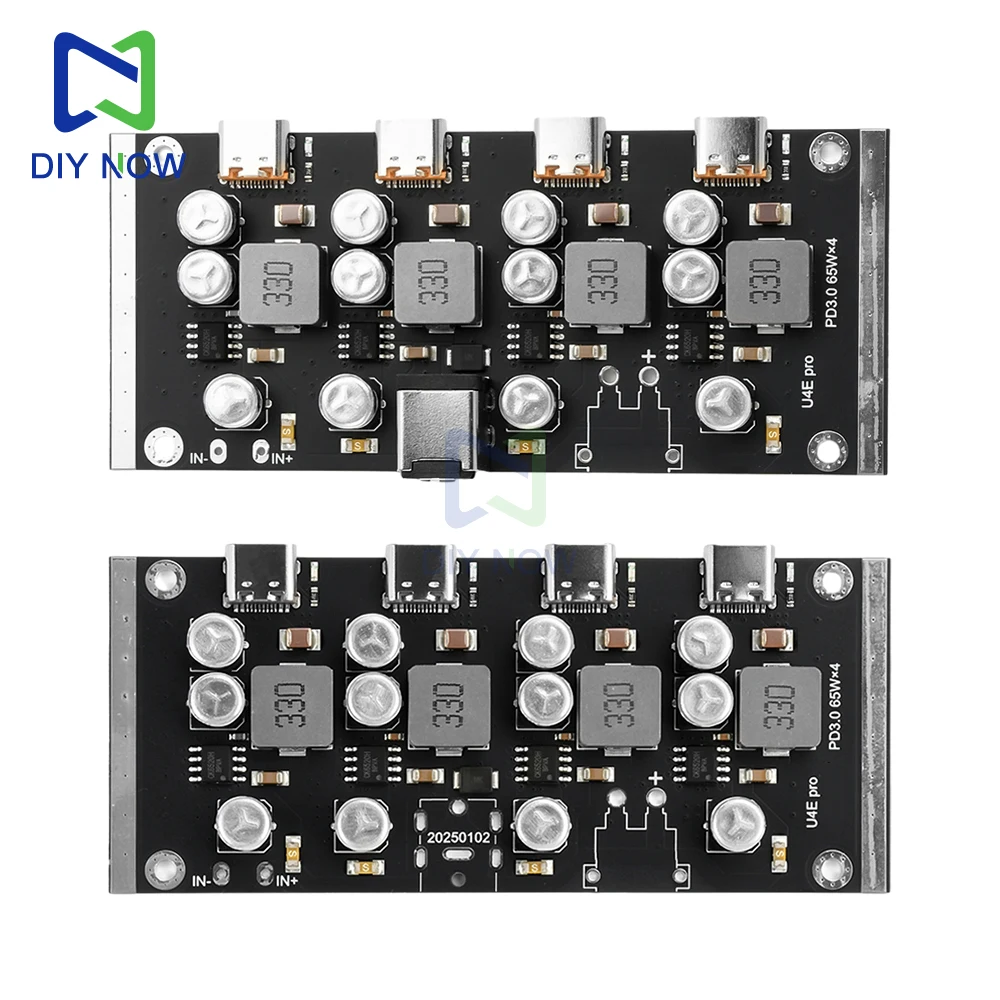 4-way PD 65W Fast Charging Module PRO Type-C Interface Support PD3.0/2.0 QC3.0/2.0 FCP AFC Fast Charging DC5.5x2.5/DC5.5x5.1
4-way PD 65W Fast Charging Module PRO Type-C Interface Support PD3.0/2.0 QC3.0/2.0 FCP AFC Fast Charging DC5.5x2.5/DC5.5x5.1