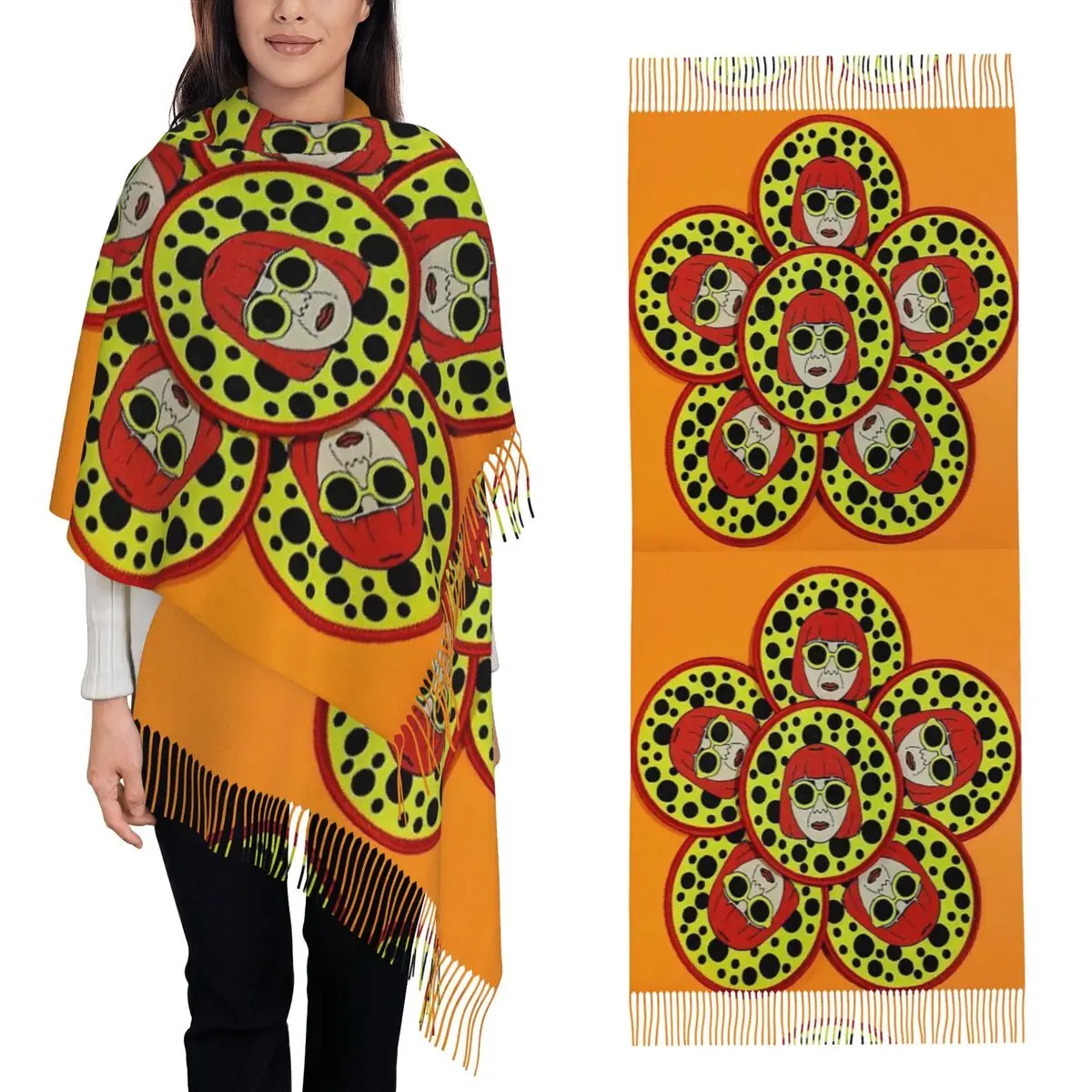 Yayoi Kusama шарф в горошек, шарфы с кисточками, женские мягкие теплые шали и накидки, большая осенне-зимняя шаль
Yayoi Kusama шарф в горошек, шарфы с кисточками, женские мягкие теплые шали и накидки, большая осенне-зимняя шаль