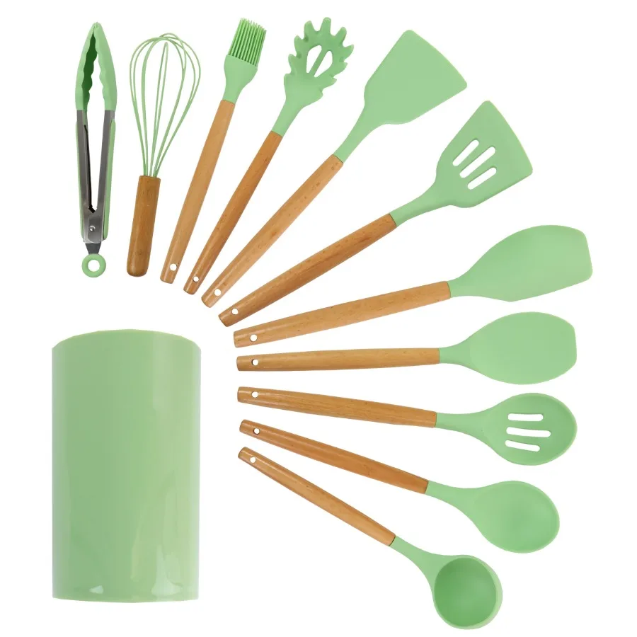 Mint Green 12 Piece Silicone and Wood Cooking Utensils
Mint Green 12 Piece Silicone and Wood Cooking Utensils