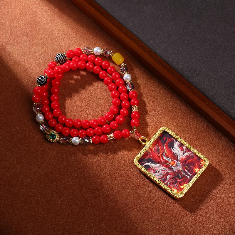 Tibetan cultural toy, fox spirit, thangka pendant, hanging ornament, glass woven rope, handmade ethnic style necklace
Tibetan cultural toy, fox spirit, thangka pendant, hanging ornament, glass woven rope, handmade ethnic style necklace