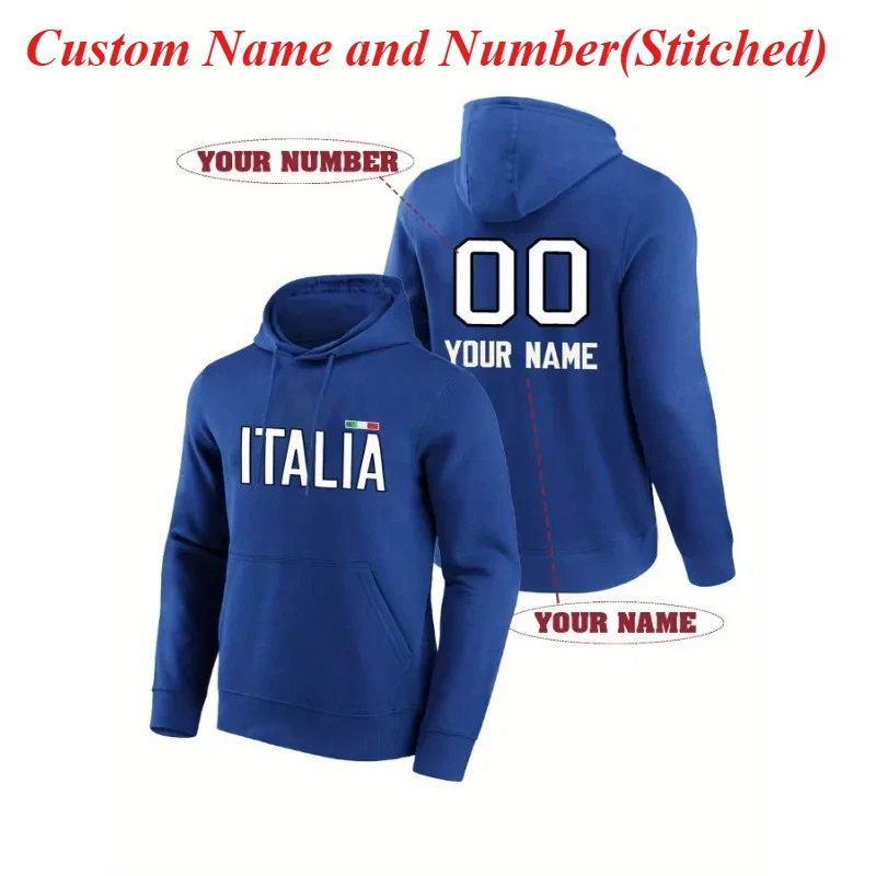Custom Embroidered Men'S "ITALIA" Letter & Number Personalized Thickened Fashion Hoodie, Loose Fit Casual Pullover Sweatshirt
Custom Embroidered Men'S "ITALIA" Letter & Number Personalized Thickened Fashion Hoodie, Loose Fit Casual Pullover Sweatshirt