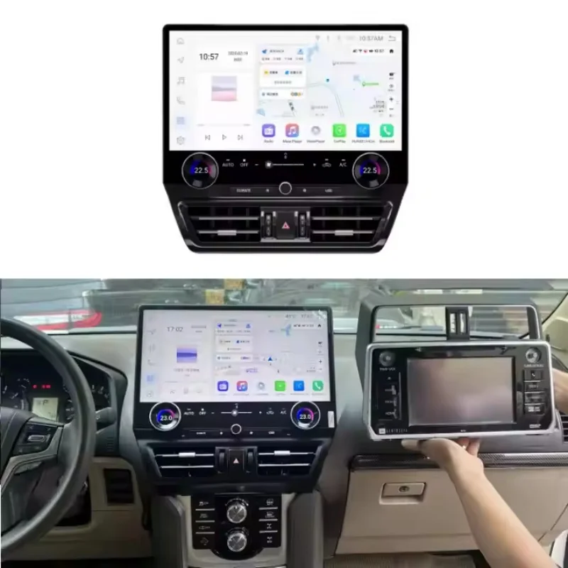Qualcomm 16.8'' Big Screen For Toyota Land Cruiser Prado 2002-2009 Car Radio Android Auto Navigation Multimedia Video Player 
Qualcomm 16.8'' Big Screen For Toyota Land Cruiser Prado 2002-2009 Car Radio Android Auto Navigation Multimedia Video Player
