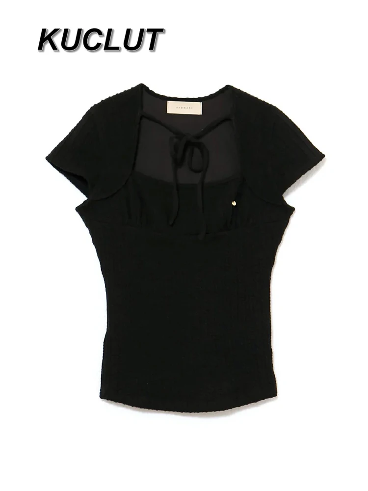 Tie Neck Slim Fit Short Sleeve T-Shirt for Lady Fashion Japanese Style Casual Tshirt Solid Color Tees Summer Women's Tops
Tie Neck Slim Fit Short Sleeve T-Shirt for Lady Fashion Japanese Style Casual Tshirt Solid Color Tees Summer Women's Tops