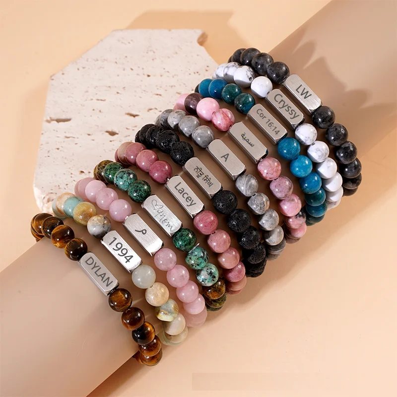 Custom Stainless Steel Name Bracelet Colorful Natural Beaded Bracelet DIY Obsidian Crystal Bracelet Gift for a Friend
Custom Stainless Steel Name Bracelet Colorful Natural Beaded Bracelet DIY Obsidian Crystal Bracelet Gift for a Friend