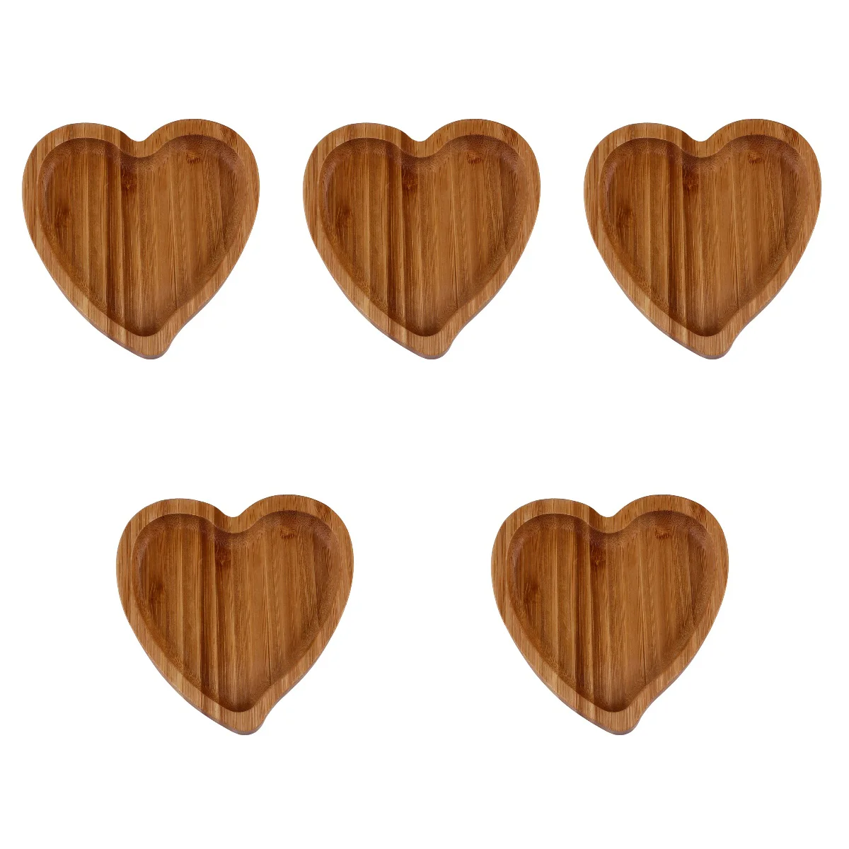 5 Pieces Love Bamboo Tray Reusable Snack Dish Holder Cake Food Trays Heart Shaped Storage Jewelry Display Plates Ring
5 Pieces Love Bamboo Tray Reusable Snack Dish Holder Cake Food Trays Heart Shaped Storage Jewelry Display Plates Ring