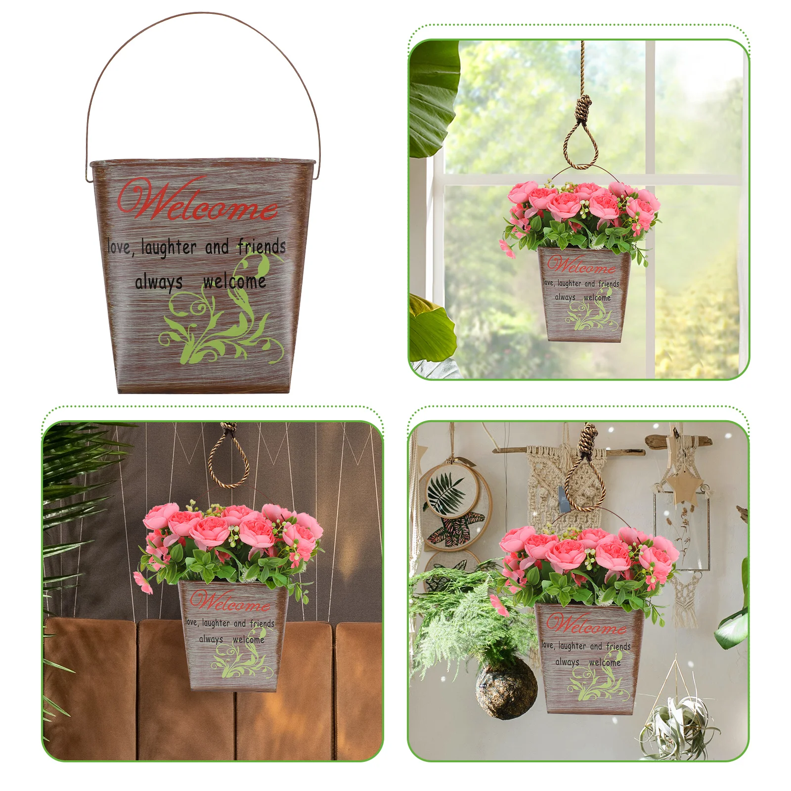 Kettle Tin Flower Bucket Fall Outdoor Decor Small Replacement Plant Iron Wall Hanging Flowerpot
Kettle Tin Flower Bucket Fall Outdoor Decor Small Replacement Plant Iron Wall Hanging Flowerpot