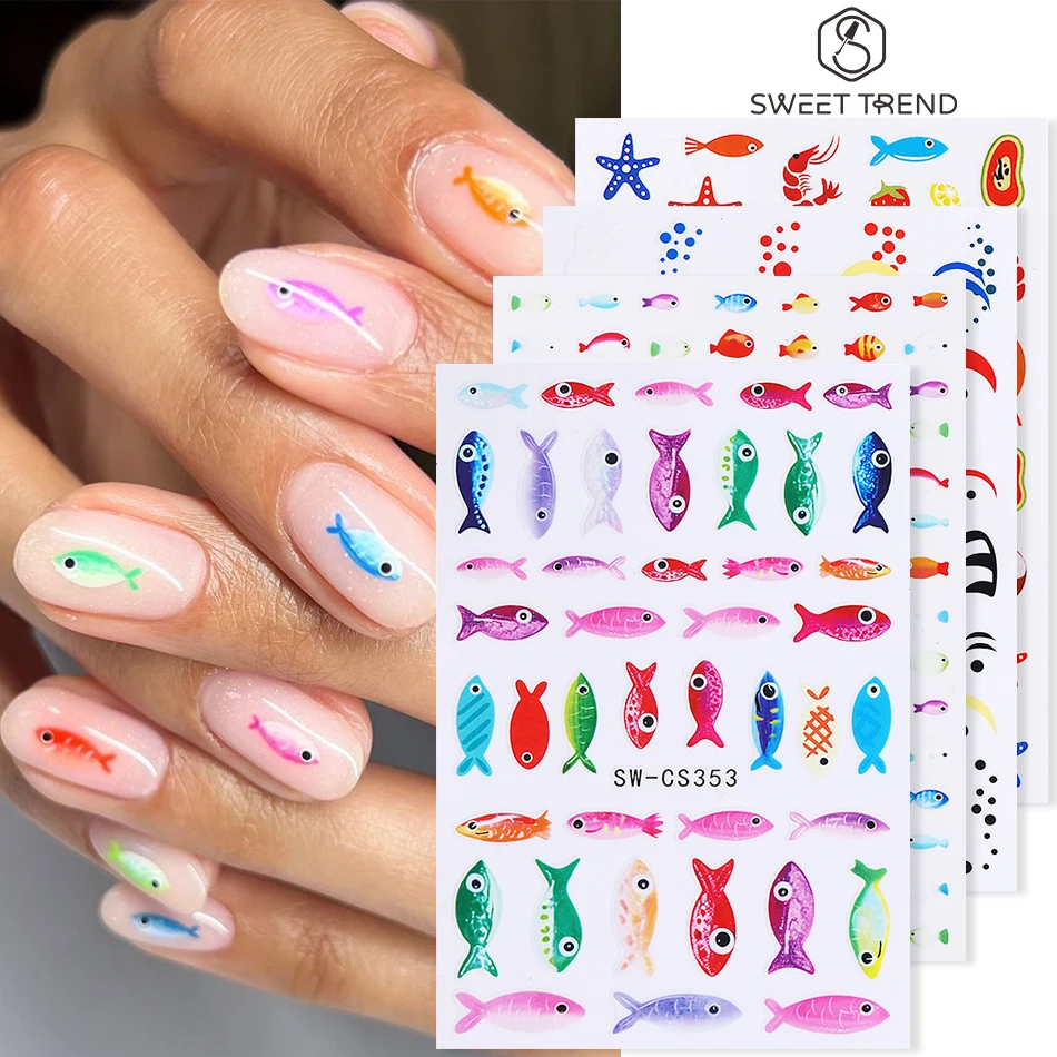 2/4pcs Summer Ocean Nail Stickers Cartoon Fish Starfish Lemon Fruit Pattern Self-Adhesive Nail Decals DIY Manicure Decor Slider
2/4pcs Summer Ocean Nail Stickers Cartoon Fish Starfish Lemon Fruit Pattern Self-Adhesive Nail Decals DIY Manicure Decor Slider