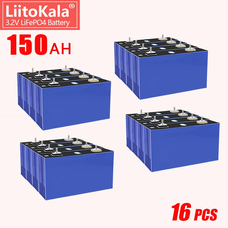 16PCS LiitoKala LiFePO4 3.2V 150AH Grade A+ Lithium ion Battery power bank for Solar panel Storage System rechargeable
16PCS LiitoKala LiFePO4 3.2V 150AH Grade A+ Lithium ion Battery power bank for Solar panel Storage System rechargeable