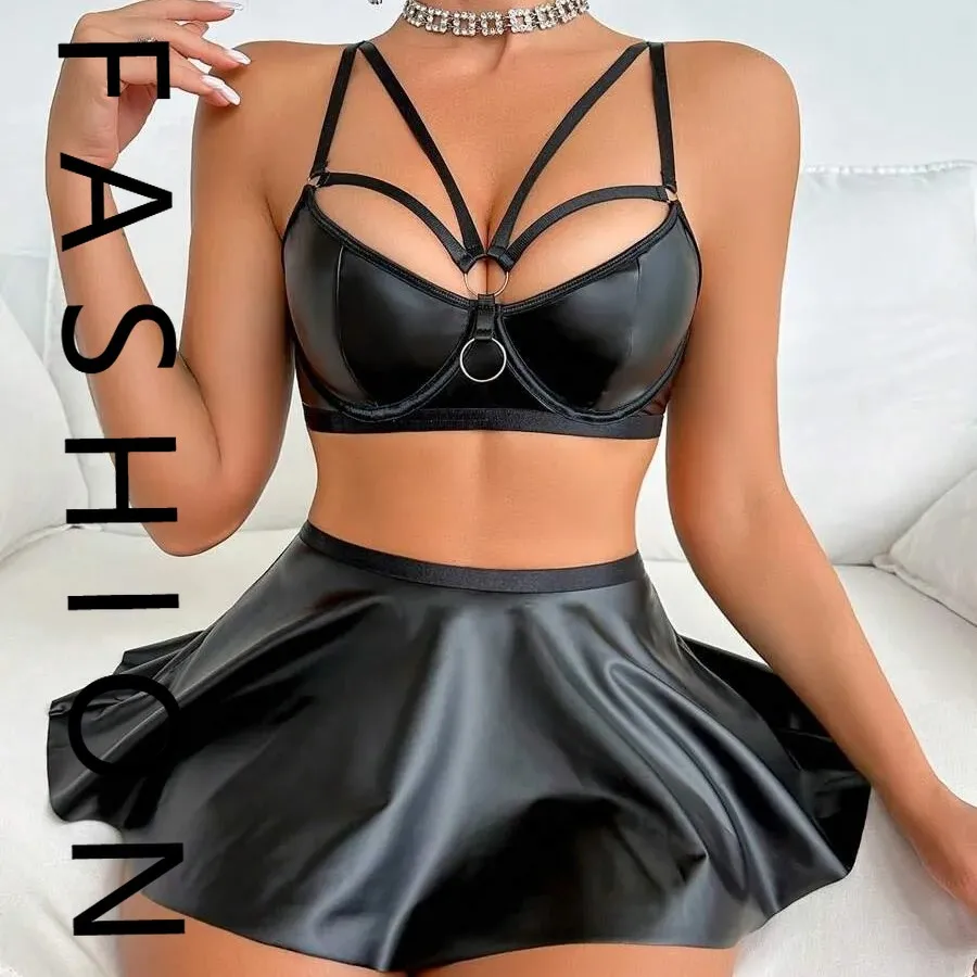 2025 Новый европейский и американский сексуальный черный женский игровой пакет из лакированной кожи, трехсекционное сексуальное нижнее белье в стиле ночного клуба
2025 Новый европейский и американский сексуальный черный женский игровой пакет из лакированной кожи, трехсекционное сексуальное нижнее белье в стиле ночного клуба