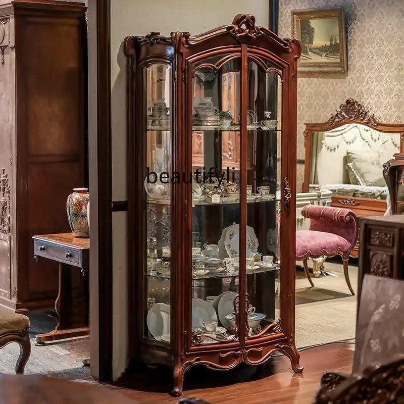 American solid wood wine cabinet, living room glass dining side storage, red wine display cabinet, carved decorative cabinet
American solid wood wine cabinet, living room glass dining side storage, red wine display cabinet, carved decorative cabinet