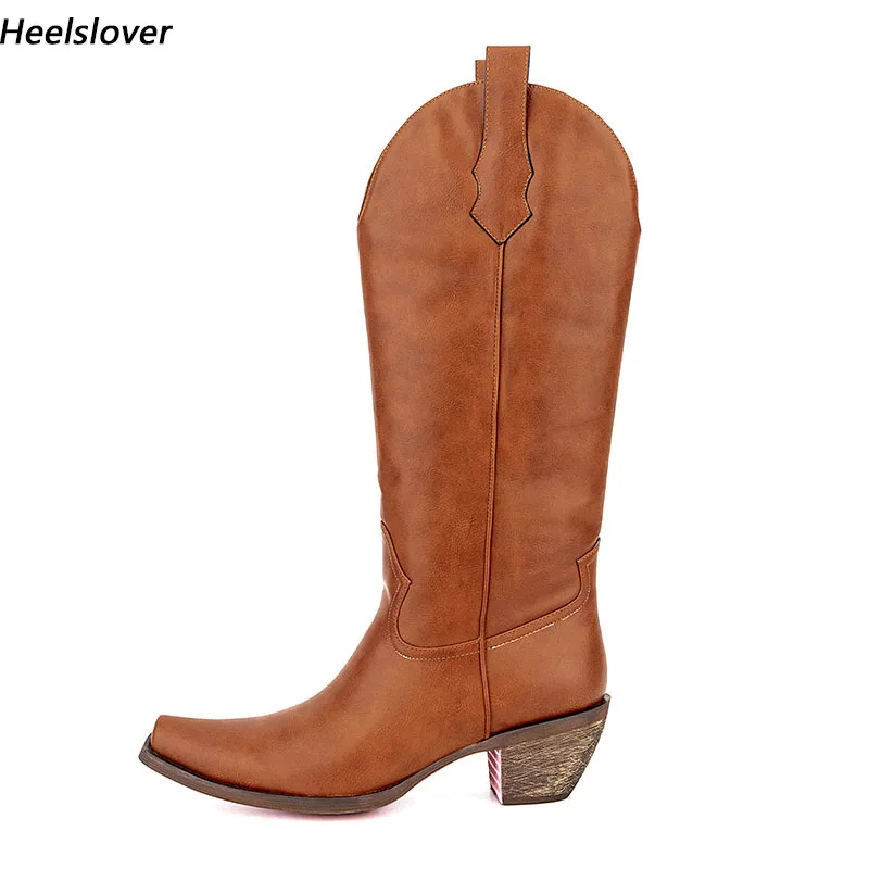 Ahhlsion Western Women Winter Mid Calf Boots Block Heels Pointed Toe Brown Cowboy Shoes Ladies US Size 5-15
Ahhlsion Western Women Winter Mid Calf Boots Block Heels Pointed Toe Brown Cowboy Shoes Ladies US Size 5-15