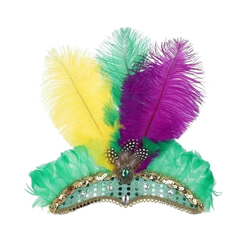 Exquisite Colorful Feather Headpiece Elegant Vintage Masquerade Hair Band Hair Hoop Glitter Sequin Feather Headband Showgirl
Exquisite Colorful Feather Headpiece Elegant Vintage Masquerade Hair Band Hair Hoop Glitter Sequin Feather Headband Showgirl
