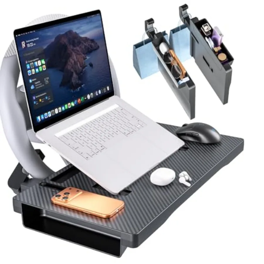 Carbon Fiber 2-in-1 Steering Wheel Tray Table and Car Seat Gap Filler Organizer Foldable Adjustable Desk for Laptop, Eating and
Carbon Fiber 2-in-1 Steering Wheel Tray Table and Car Seat Gap Filler Organizer Foldable Adjustable Desk for Laptop, Eating and