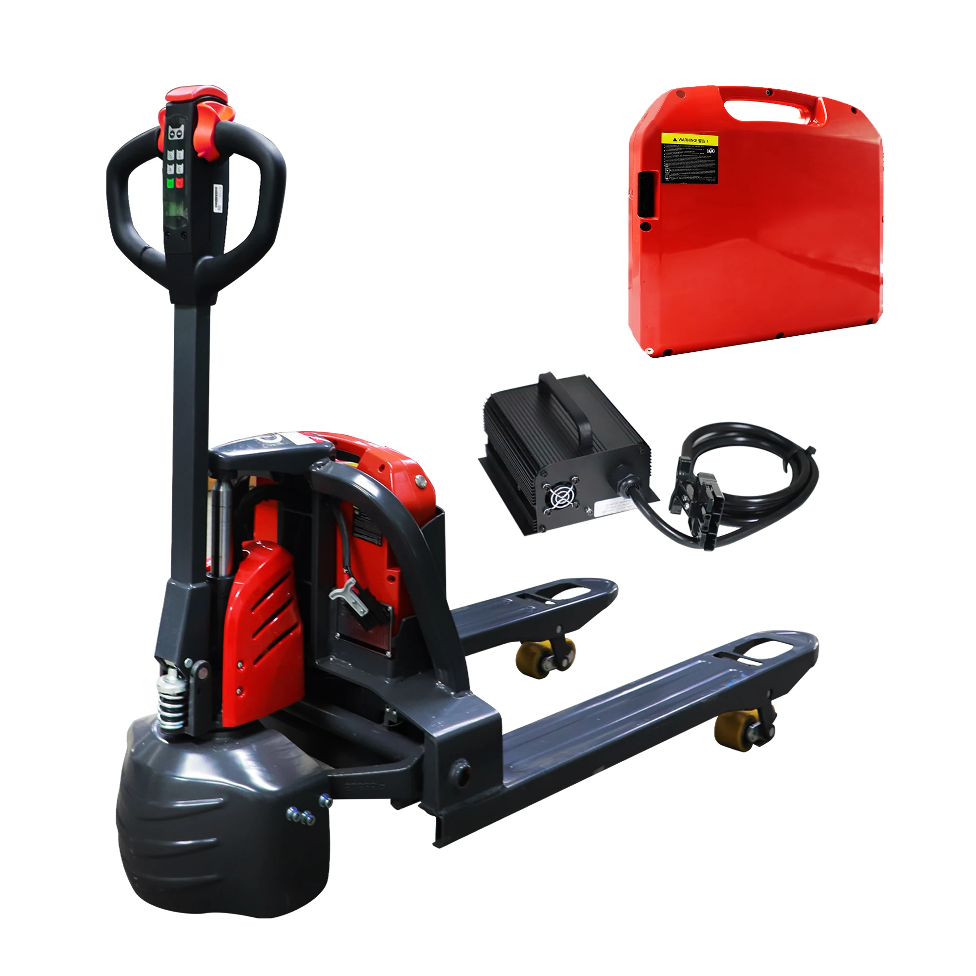 48" x27" Full Electric Pallet Jack 4400lbs Capacity 48V Lithium Battery Heavy Duty Powered Pallet Trucks Ideal for Narrow Spaces
48" x27" Full Electric Pallet Jack 4400lbs Capacity 48V Lithium Battery Heavy Duty Powered Pallet Trucks Ideal for Narrow Spaces