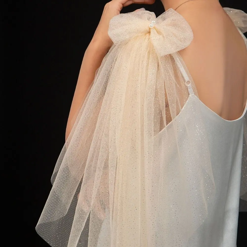 1 пара плиссированных тюлевых свадебных платьев для невесты, шаль, золотая марля, жемчужный бант, прозрачная шаль, свадебные аксессуары, блестящие
1 пара плиссированных тюлевых свадебных платьев для невесты, шаль, золотая марля, жемчужный бант, прозрачная шаль, свадебные аксессуары, блестящие