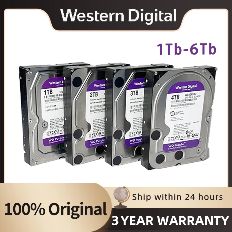 Western Digital WD Purple HDD 1TB 2TB 3TB 4TB SATA 6.0Gb/s 3.5" Hard Drive Disk For Security System Video Recorder ssd hard disk
Western Digital WD Purple HDD 1TB 2TB 3TB 4TB SATA 6.0Gb/s 3.5" Hard Drive Disk For Security System Video Recorder ssd hard disk