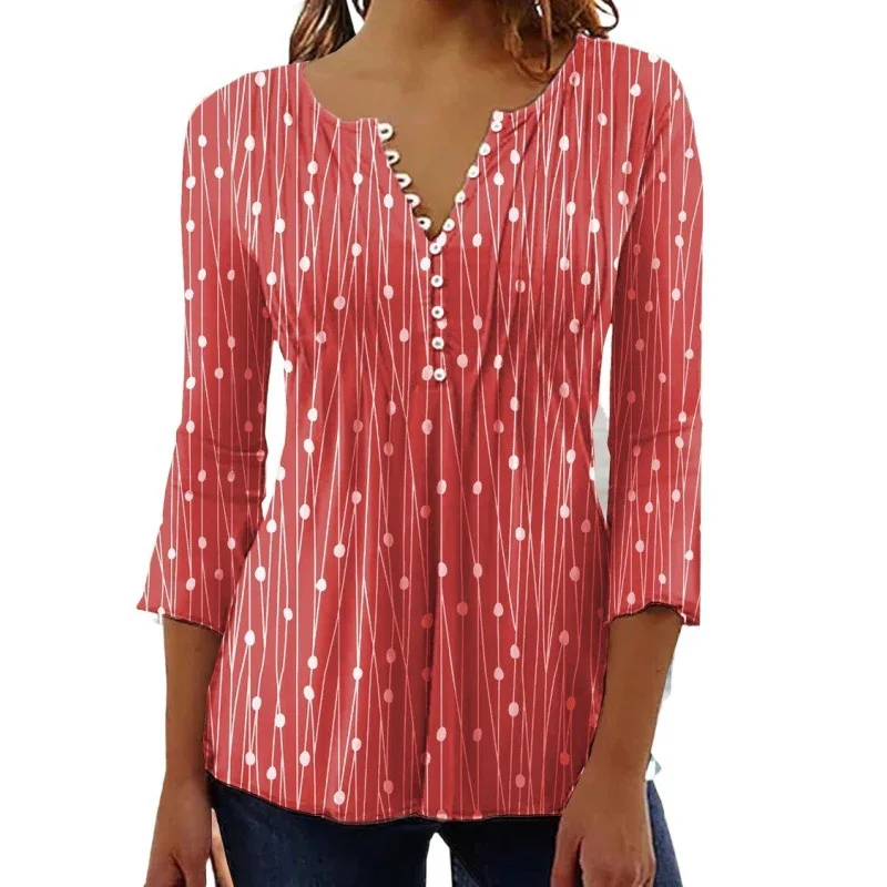 Women's Autumn New Sexy V-neck Fashionable Printed Long Sleeved Button Down Shirt Base Shirt Top Women's Clothing
Women's Autumn New Sexy V-neck Fashionable Printed Long Sleeved Button Down Shirt Base Shirt Top Women's Clothing