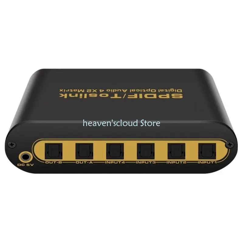 Y88B Digital Optical Matrices SPDIF Switcher 4Input 2Output Easy Control