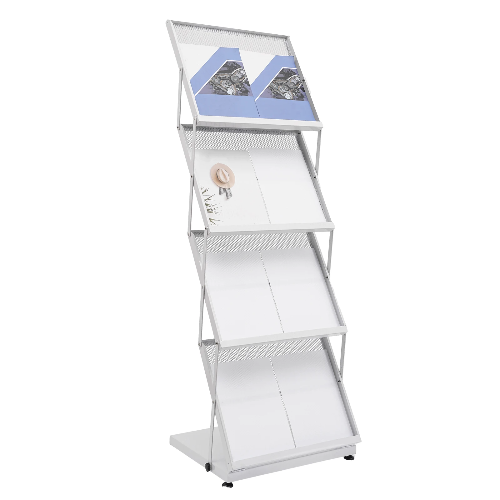 4 Tier A3 Brochure Display Rack Foldable Magazine Rack Magazine Display Stand For Storing Brochures, Books, Newspapers
4 Tier A3 Brochure Display Rack Foldable Magazine Rack Magazine Display Stand For Storing Brochures, Books, Newspapers