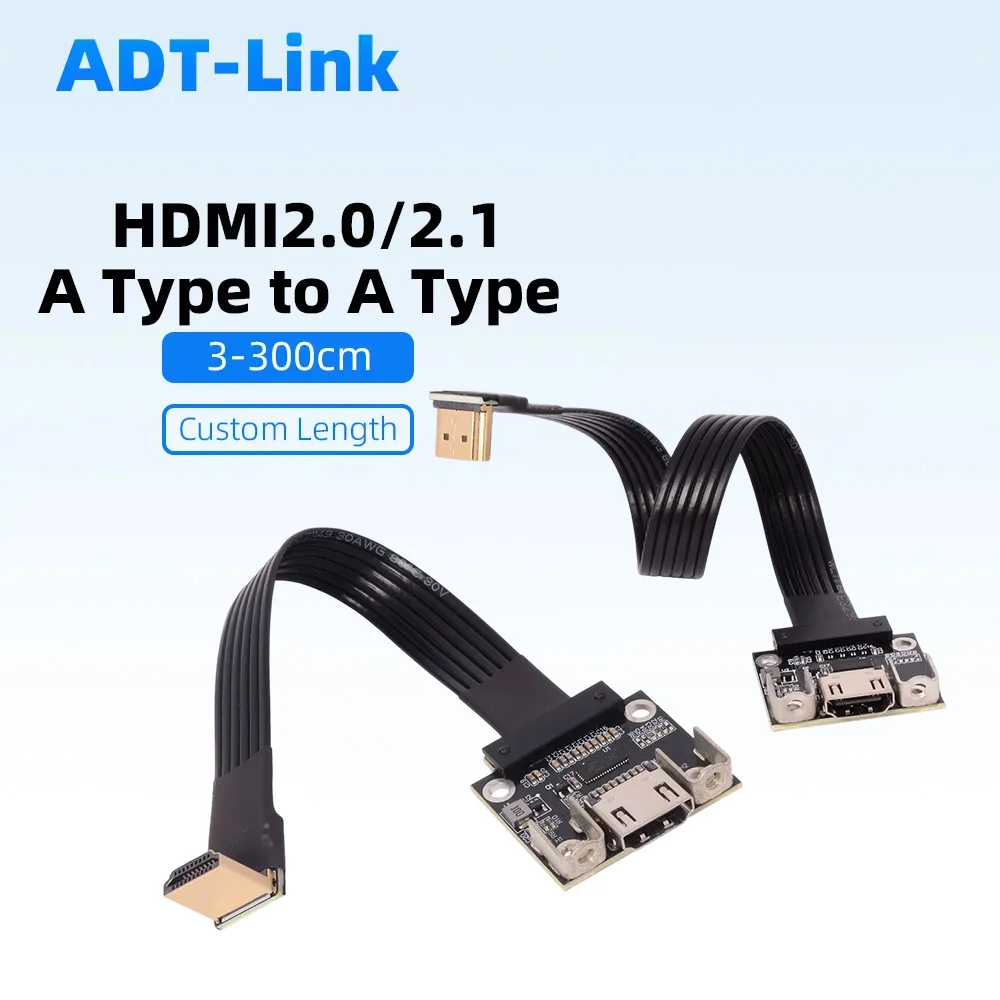 HDMI 2.0 / 2.1 Type A Male To Female Type A Metal Shielded Flat Ribbon Video Extension Cable HDMI2.1 FPC FPV for 2K/240hz 4K/144
HDMI 2.0 / 2.1 Type A Male To Female Type A Metal Shielded Flat Ribbon Video Extension Cable HDMI2.1 FPC FPV for 2K/240hz 4K/144