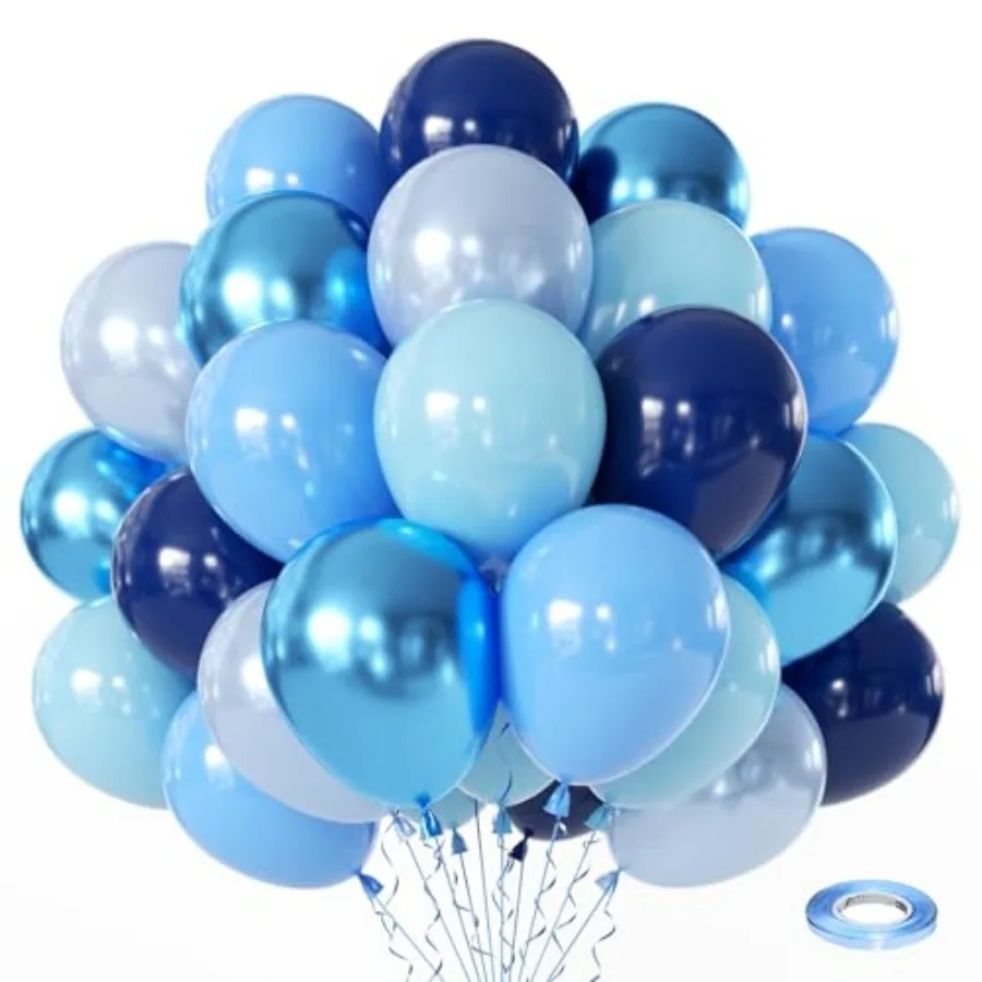 Blue Balloons, 60Pcs 12 Inch Metallic Blue Navy Pearl Light Chrome Blue Latex Balloons for Birthday Graduation Father's Day Wed
Blue Balloons, 60Pcs 12 Inch Metallic Blue Navy Pearl Light Chrome Blue Latex Balloons for Birthday Graduation Father's Day Wed