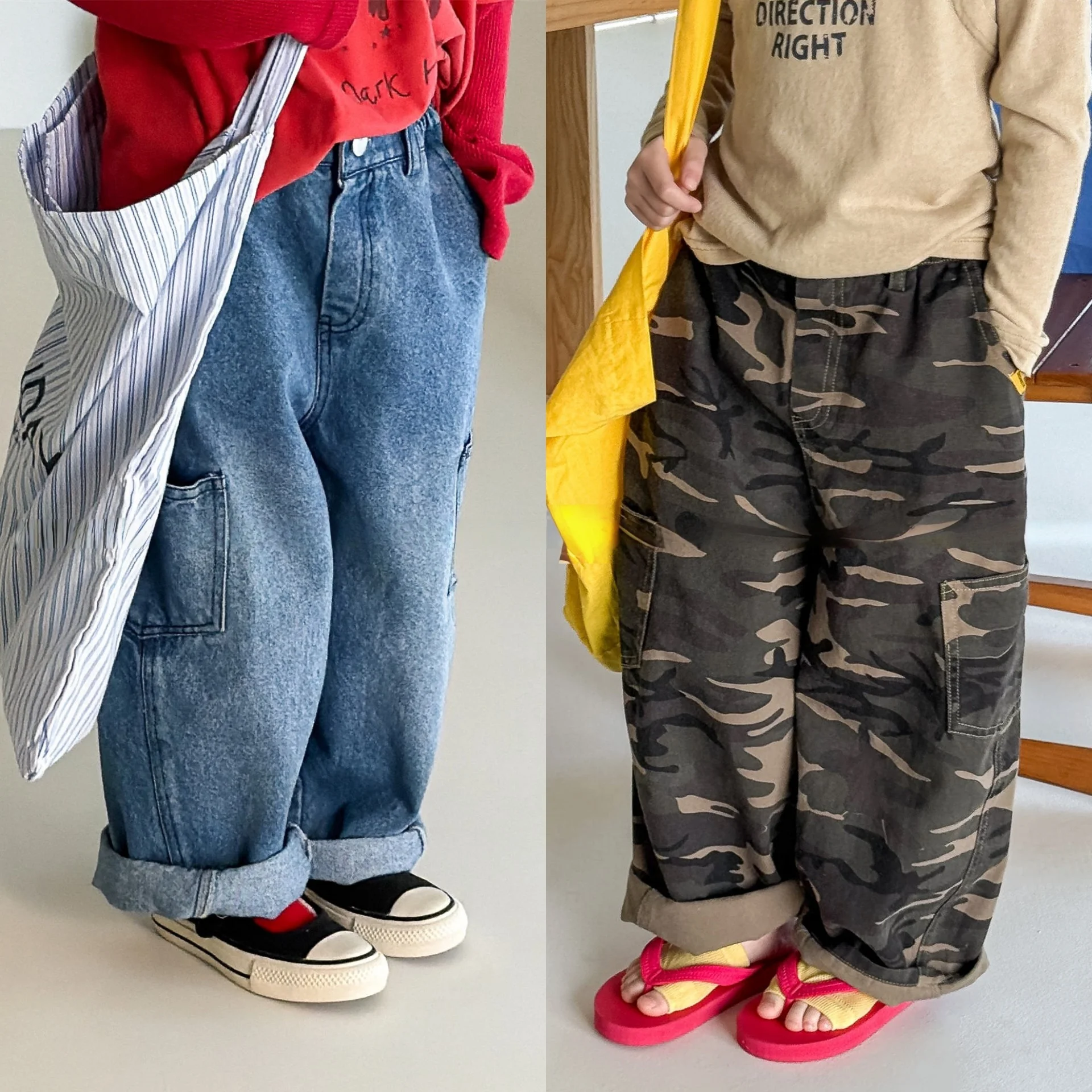 1-6Y Spring Korean Children Denim Pants Camouflage Elastic Waist Cargo Pants for Girls Loose Kids Trousers
1-6Y Spring Korean Children Denim Pants Camouflage Elastic Waist Cargo Pants for Girls Loose Kids Trousers