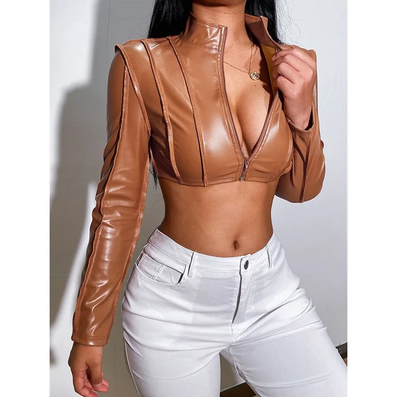 Krisnanas Succint Shiny Color Short Jackets for Woman 2025 Faux Leather Long Sleeve Zipper Collar Stylish Outer Coats 93759
Krisnanas Succint Shiny Color Short Jackets for Woman 2025 Faux Leather Long Sleeve Zipper Collar Stylish Outer Coats 93759