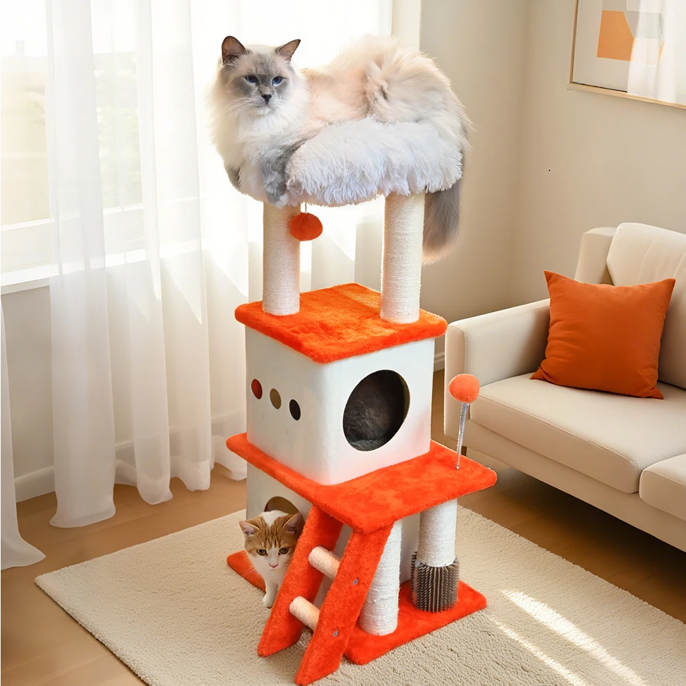 Orange Medium Cat Tree Multi-Tier Staircase Model Cat Climbing Frame with Scratching Post And Cozy Perch for Cats
Orange Medium Cat Tree Multi-Tier Staircase Model Cat Climbing Frame with Scratching Post And Cozy Perch for Cats