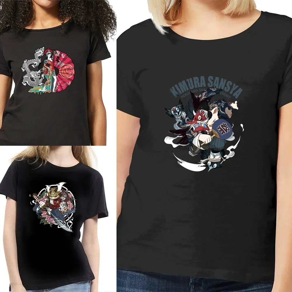 Summer Tees Samurai Print T shirt for women Causal Short Sleeve O-neck Pullover Clothing Commuter Top Trend Street Sport T-Shirt
Summer Tees Samurai Print T shirt for women Causal Short Sleeve O-neck Pullover Clothing Commuter Top Trend Street Sport T-Shirt