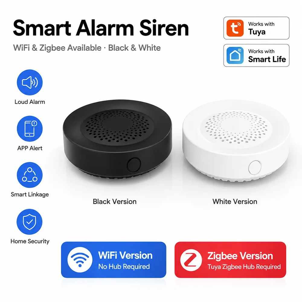 Tuya Zigbee Smart Siren Alarm – 100 dB Security Alert, Works with Smart Life, Google Home, Alexa & Yandex Alice
Tuya Zigbee Smart Siren Alarm – 100 dB Security Alert, Works with Smart Life, Google Home, Alexa & Yandex Alice