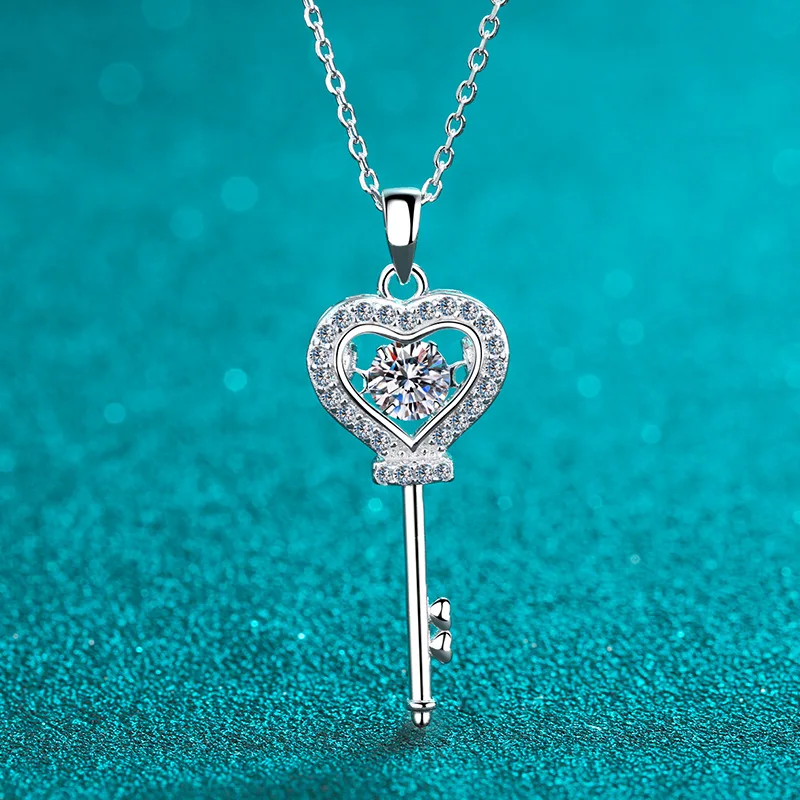EUREKA Moissanite Necklace Love Heart Key Pendant 0.5ct D VVS1 Lab Diamond with GRA Certificate Necklace for Women
EUREKA Moissanite Necklace Love Heart Key Pendant 0.5ct D VVS1 Lab Diamond with GRA Certificate Necklace for Women